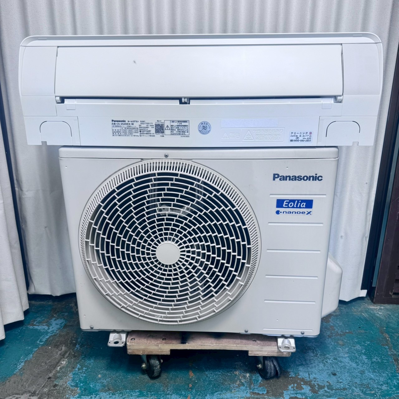 K02145　パナソニック　中古エアコン　主に14畳用　冷4.0kw／暖5.0kw 中古エアコン】K07194 パナソニック 2022年製 CS-252DEX 主に8畳用